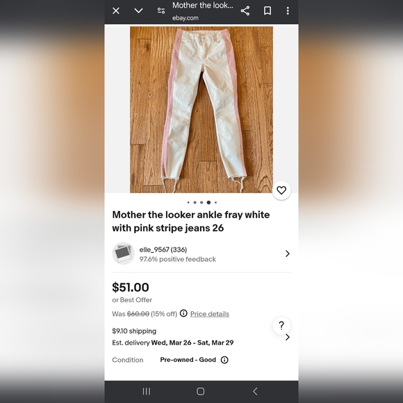 Jeans MOTHER beige pink rose - Picture 16 of 16